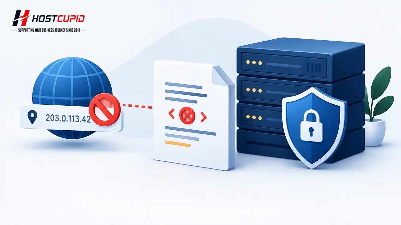 Block an IP Address Using .htaccess — technical guide illustration