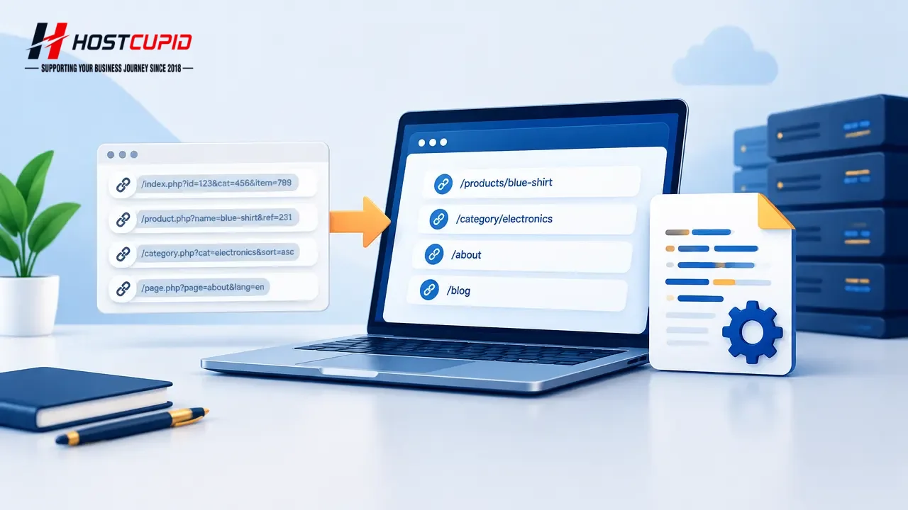 Create a User-Friendly URL with .htaccess — technical guide illustration