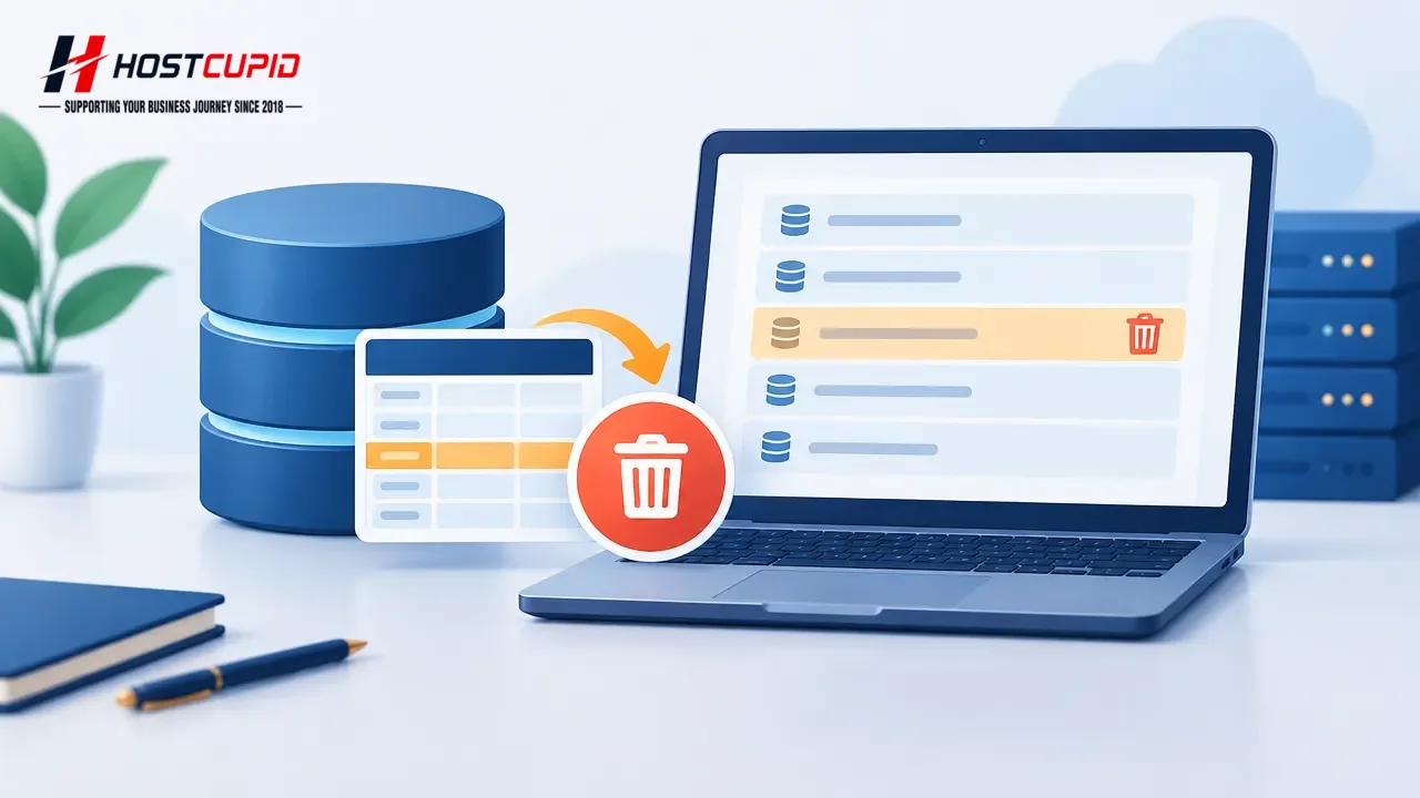 How to Delete a Database Table in phpMyAdmin — technical guide illustration