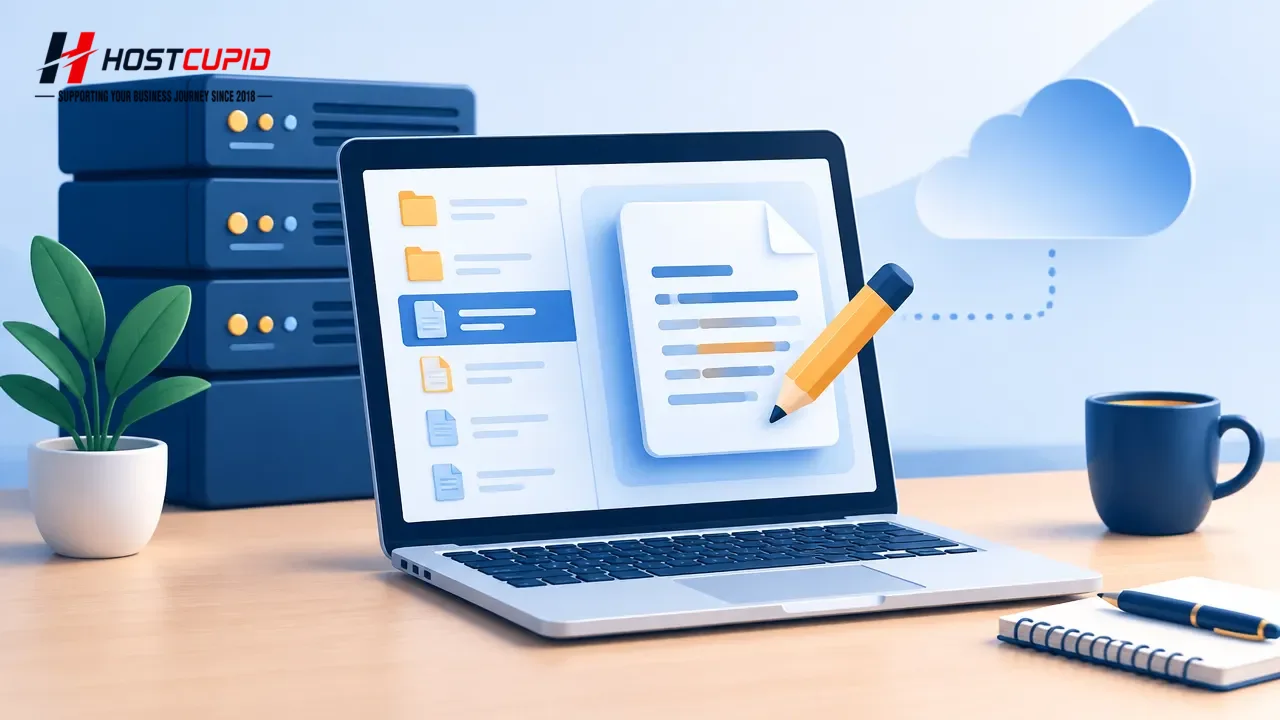 How to Edit a File in the SiteWorx File Manager — technical guide illustration