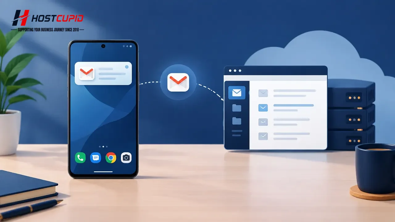 Read cPanel Email from an Android Home Screen Widget — technical guide illustration
