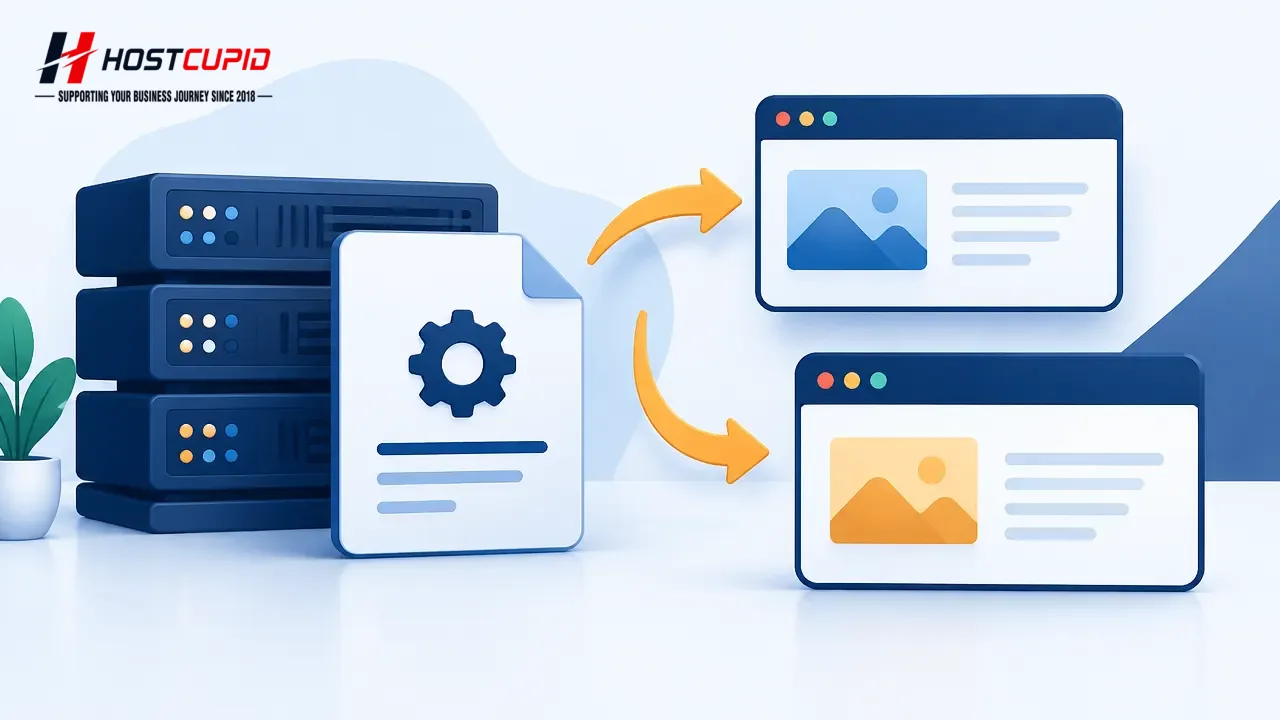 Redirect a Page with .htaccess — technical guide illustration