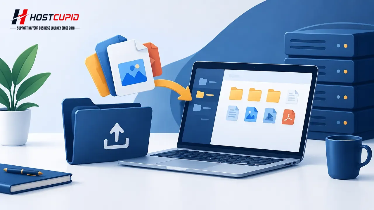 How to Upload Files with the SiteWorx File Manager — technical guide illustration