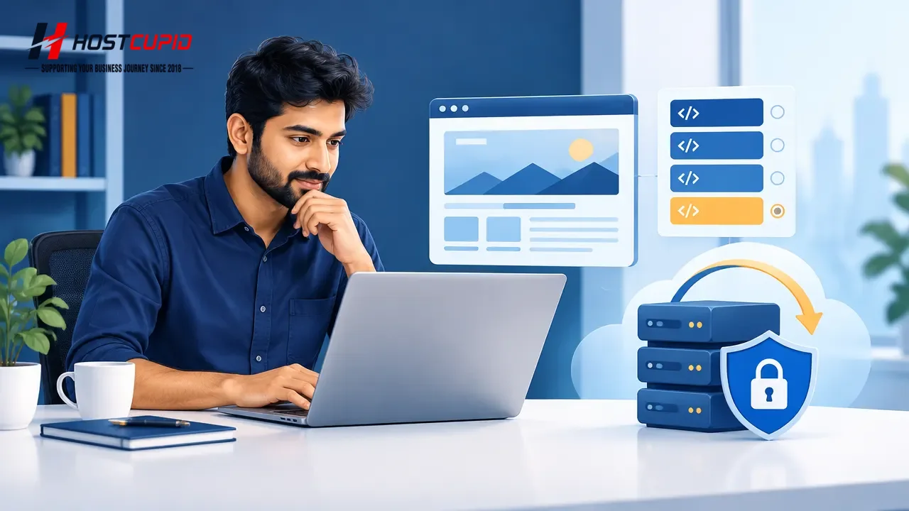 Website owner testing a WordPress site and preparing a backup before changing its PHP version