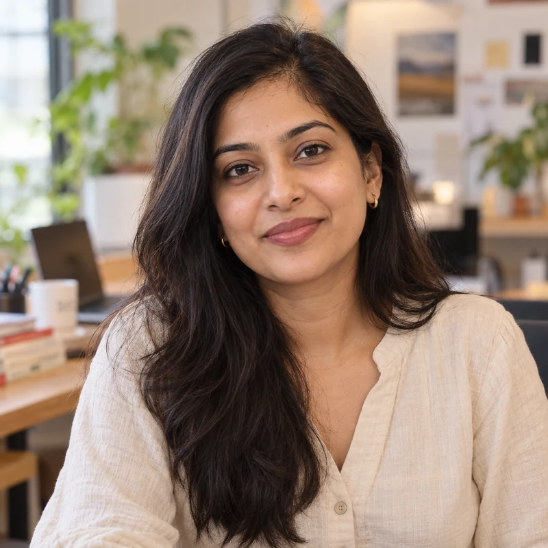 Portrait of Kavya Anand, HostCupid editorial persona