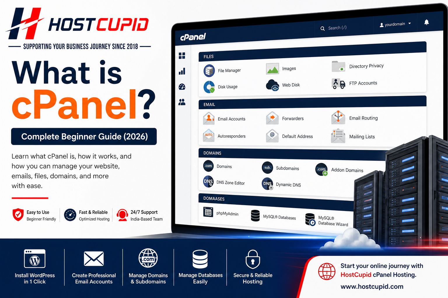 What is cPanel Hosting Control Panel Guide HostCupid India