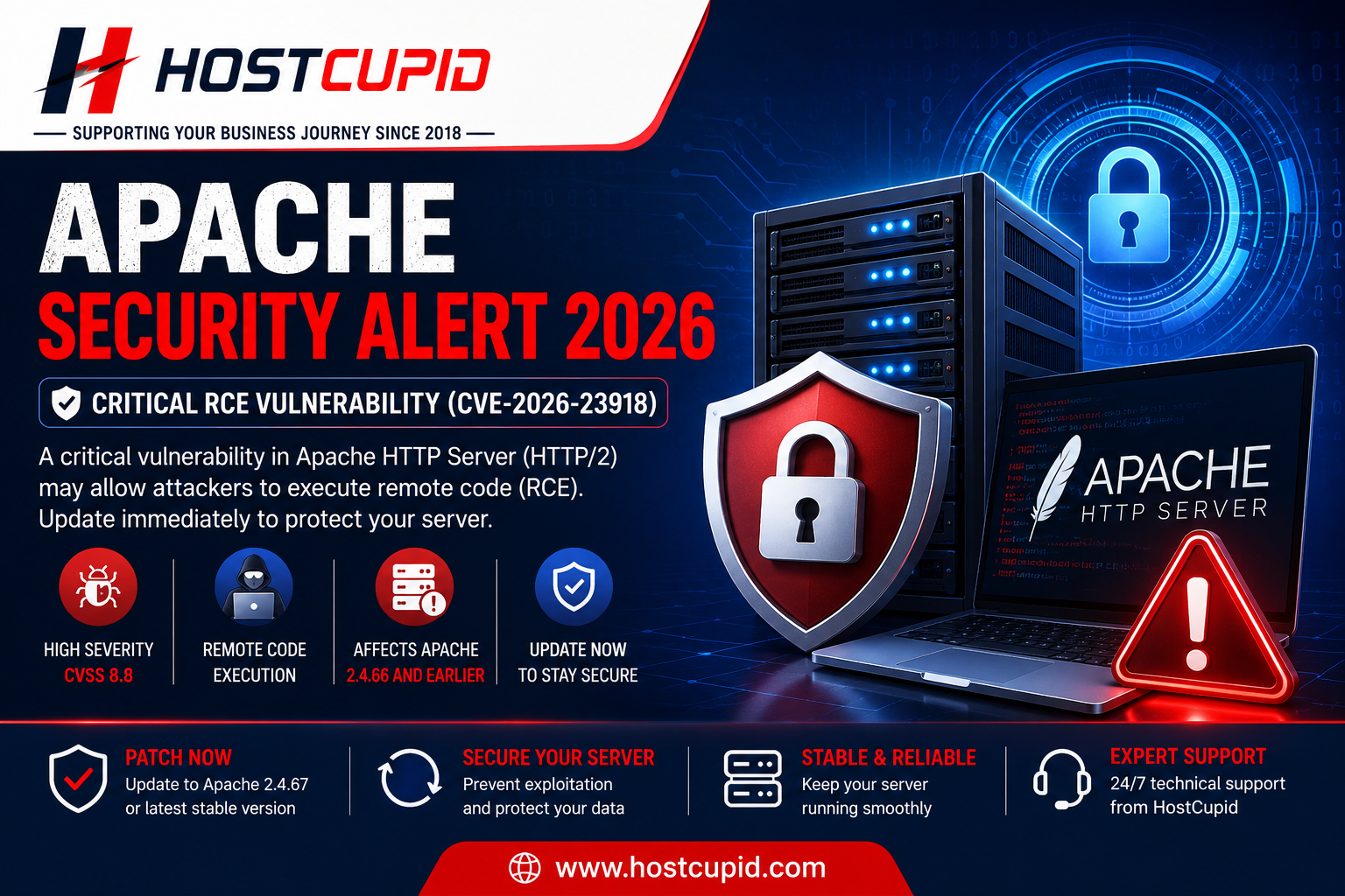 Apache Security Alert 2026 RCE Vulnerability Fix Guide HostCupid India