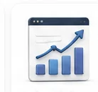 3D business growth chart icon